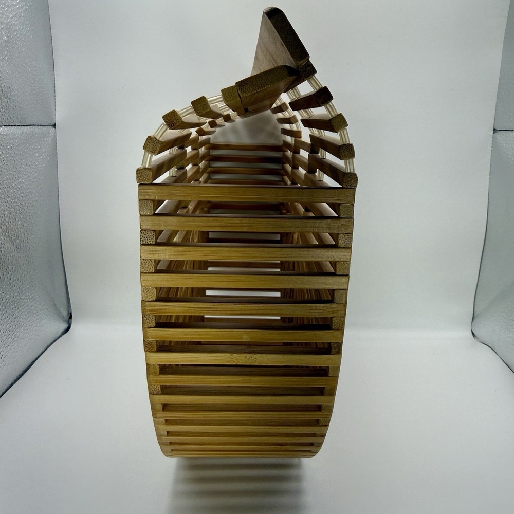 Vintage Cult Gaia Inspired Bamboo Arc Bag Handmade Purse Beach Summer Purse EUC - Picture 6 of 12